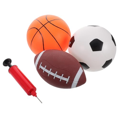 IMIKEYA 1 Satz Spielzeugballkombination Bunter Basketball Basketball-Spiele Basketball Mit Pumpe Kleiner Fußball Basketball Für Kleinkinder Hüpfball Für Kinderbasketball Kunststoff von IMIKEYA