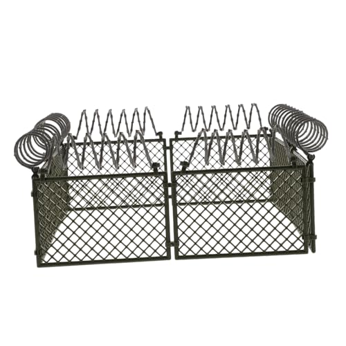 IMIKEYA 1 Satz Spielzeugzaunbarriere Miniaturgarten Puppenhaus Link Gefangener Minizäune Modell Outdoor Kinderbauszenerien Landschaftsgefängnislandschaft Lamellen Kunststoff Dunkelgrün von IMIKEYA