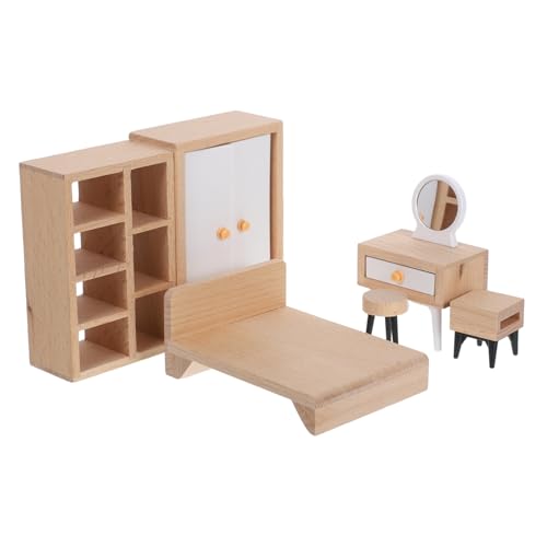 IMIKEYA 1 Satz Teiliges Schlafzimmermöbel mit Doppelbett Kleiderschrank und Zubehör Kreatives für Lernen und Organisation von IMIKEYA