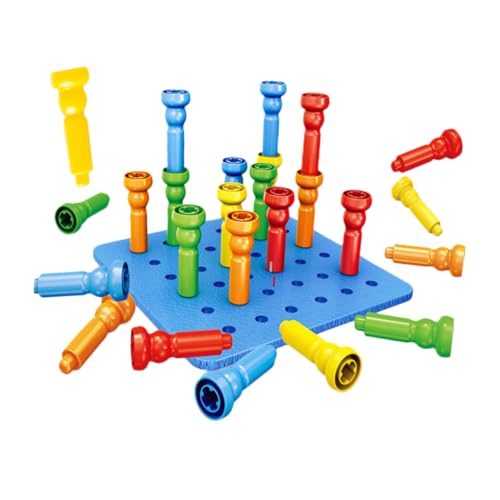 IMIKEYA 1 Satz Vorschulspielzeug familienspiel interaktives Montessori Motorikspielzeug Farbsortierung Puzzle früh Steckbrett für Taschen für Brettspiele Plastik von IMIKEYA