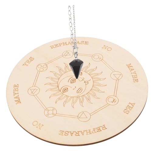 IMIKEYA 1 Satz Wahrsagebrett aus Holz Pendelbrett mit Einzigartigen Mustern für Wahrsagerei Divination und Altarzubehör für Hexen und Anfänger von IMIKEYA