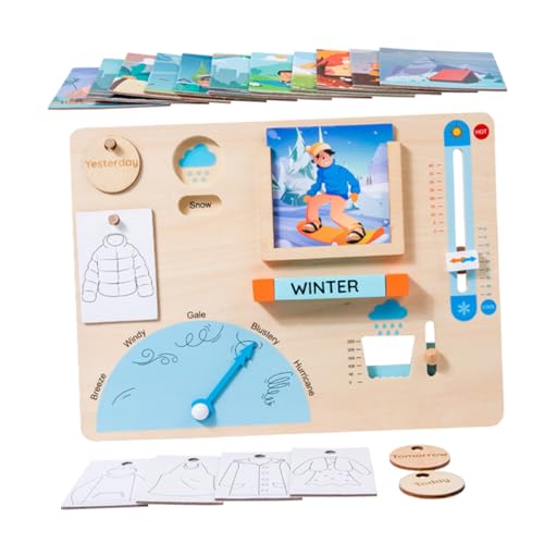 IMIKEYA 1 Satz Wetter Lernspielzeug für Kleinkinder Wetter Busy Board mit Holzmaterial Fördert Farben und Wettererkennung für Eltern Interaktion und Motorische Fähigkeiten von IMIKEYA