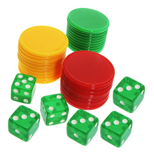 IMIKEYA 1 Satz gesetzt unterhaltungsspiele Spiele für draußen Fun Toy spielwürfel spielsachen Board gamees Chip tragbare Würfelspiel-Requisite Jetons Spielzubehör Kunststoff Acryl von IMIKEYA