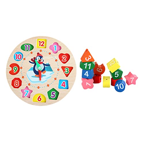 IMIKEYA 1 Satz hölzerne Uhr Clocks für zeituhr Lernspielzeug shaperly digital Holzblockspielzeug Bausteinspielzeug kognitives für Bildungsblöcke Colorful von IMIKEYA