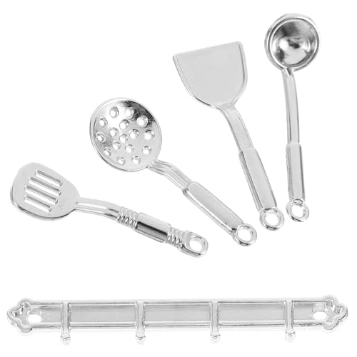 IMIKEYA 1 Satz kleine Küchenutensilien Puppenhaus Puppenstuben-Küchenutensilien Miniatur-Möbelzubehör Mini- -Küchengerät Miniatur -Küchenzubehör Mini-Hausküchenwerkzeug Metall Silver von IMIKEYA