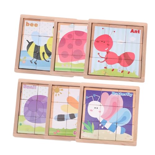 IMIKEYA 1 Satz lustiger Puzzleblock Rätsel zum frühen Lernen Holzpuzzles für Holzpuzzle für Holzrätsel Puzzle- aus Holz Lernpuzzles aus Holz kreatives Rätsel von IMIKEYA