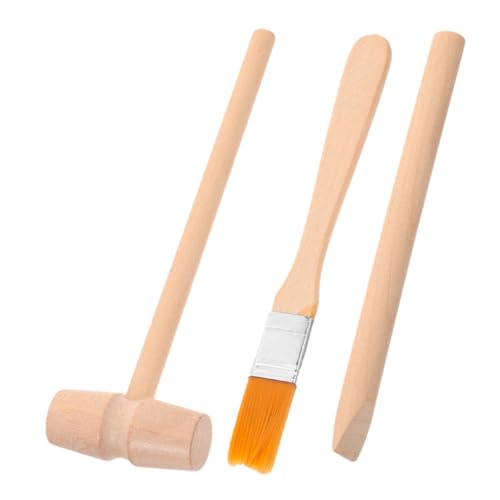 IMIKEYA 1 Set Archäologische Werkzeuge Holzbearbeitung Schnitzen Edelstein Graben Kit Werkzeug Hämmer Hammer Hämmern BAU Hammer Anfänger Ausgrabung Meißel Geode Holz Beige von IMIKEYA