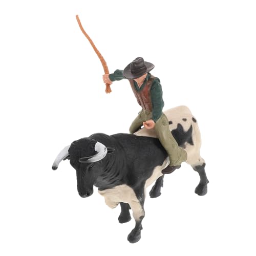 IMIKEYA 1 Set Cowboy Bullenmodell Cowboy Actionfigur Realistische Braune Spielzeugbullenform Cowboys Simulation Stierkampfmodell Kleines Country Bullenfigur Realistische von IMIKEYA