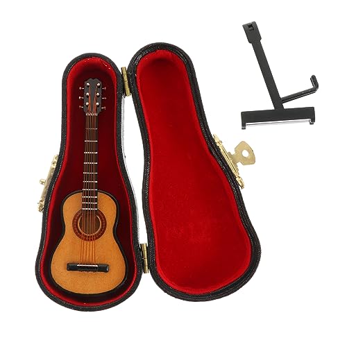 IMIKEYA Mini-musikspielzeuggitarre Puppenhaus-miniaturgitarre Zur Dekoration Folk-Gitarren-Ornament 10 cm Großes Desktop-instrumentenmodell von IMIKEYA