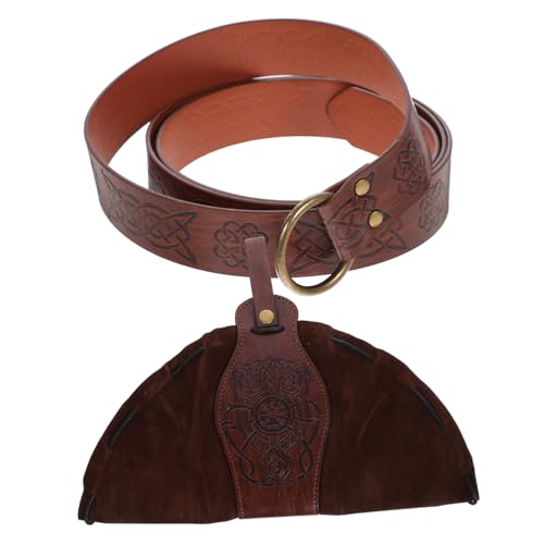 IMIKEYA 1 Set Gürteltasche, Hüfttasche, Cosplay, Mittelalterliche Wikingertasche, Ledergürtel, Renaissance-kostüm von IMIKEYA