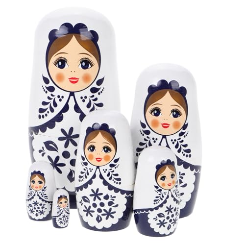 IMIKEYA 1 Set Holzpuppenspielzeug Bastelpuppen Nesting Dolls Babuschka Halloween Wunschgeschenk Kinderbausätze Holzschnitzsatz Für Holzbausatz Matroschka Puppen Holzbausatz von IMIKEYA