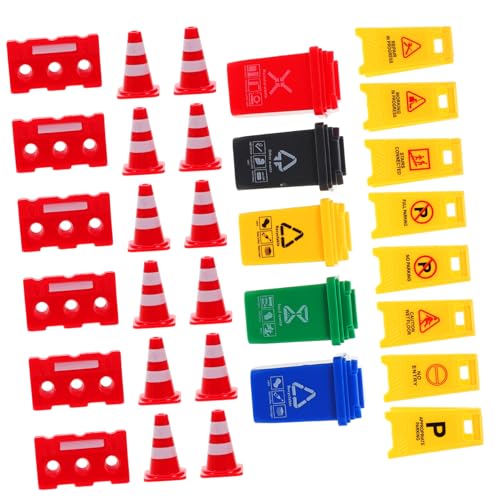 IMIKEYA 1 Set Lehrmittel Für Mini Verkehrskegel Mini Verkehrsschilder Verkehrsschilder Miniatur Mülleimer Verkehrskegel Für Verkehrslernspielzeug Winzige Verkehrskegel Aus von IMIKEYA