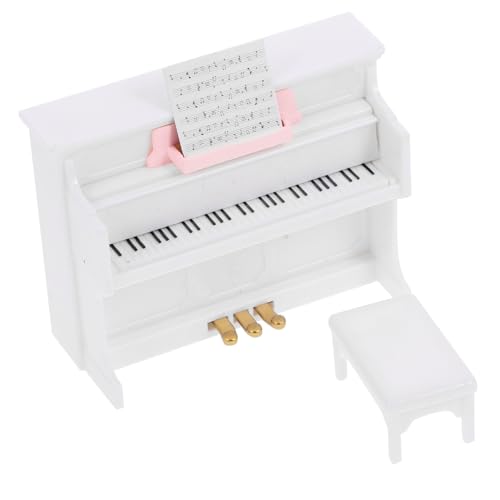 IMIKEYA 1 Set Mini Klaviermodell Puppenhaus Klaviermodell Puppenhaus Musikinstrument Babypuppe Miniatur Puppenklavier Puppenklavier Mit Stuhl Puppenhaus Kleines Klavier von IMIKEYA