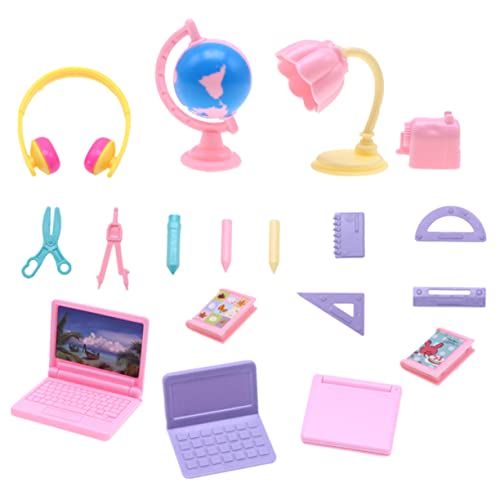 IMIKEYA 1 Set Mini Schreibwarenset Miniatur Set Mädchenschule Zum Selbermachen Mini Lineal Mini Computer Winzige Schreibwaren Puppenhausbeleuchtung Mini Hausbedarf Mini Stift von IMIKEYA