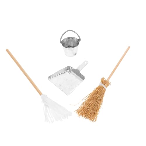 IMIKEYA 1 Set Miniatur Szene Requisiten Ornament Dekorationen Besen Kehrschaufel Hausmodelle Miniatur Mopp Simulierter Mopp Mini Möbelmodell Mopp Mopp Requisite Mini von IMIKEYA