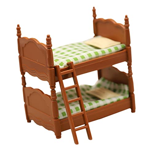 IMIKEYA 1 Set Puppenhaus Doppelbett Kinderspielzeug Puppen Minibett Minispielzeug Miniatur Etagenbettmodell Mini Puppe Kindermöbel Mini Möbelmodelle Kinderspielzeug Mini Hausbett von IMIKEYA