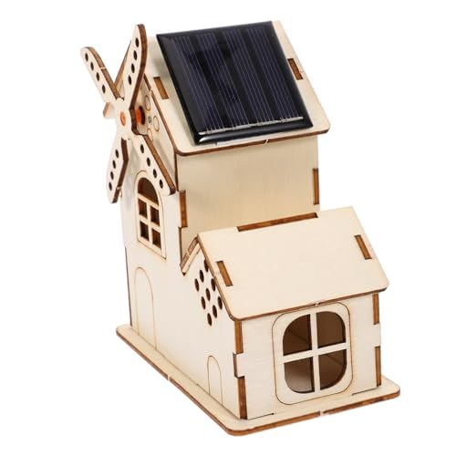 IMIKEYA 1 Set Solar Power Spielset Holz Montage Windmühle Wissenschaft Windmühle Geburtstagsgeschenk von IMIKEYA