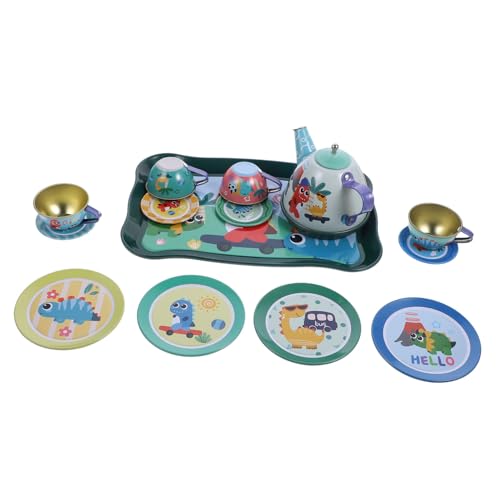 IMIKEYA 1 Set Spielhaus Teeservice Teetassen Mini Teetasse Für Mini Teekessel Babys Kleines Teegeschirr Spielset Aus Weißblech von IMIKEYA