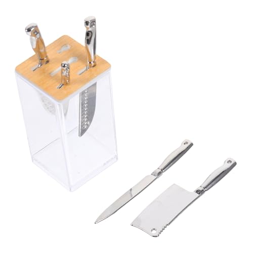 IMIKEYA 1 Set Transparentes Messerset Kunst Und Bastelsets Küchenutensilien Miniatur Küchengeschirr Mini Küchengerät Mini Puppenhauszubehör Puppenhausutensilien Kunststoff Orange von IMIKEYA