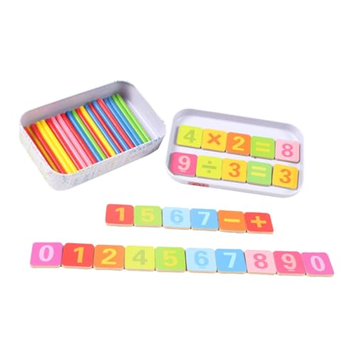 IMIKEYA 1 Set Zählstab Lehrmittel Kinderspielzeug Zählstäbe Zählspiele Mathematik Pädagogisches Frühpädagogisches Pädagogische Zählstäbe Buntes Holz von IMIKEYA