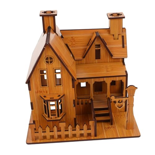 IMIKEYA 1 Stück 3D- -Puzzle Kinderspielzeug Mini- Weihnachtspuzzle 3D-Puzzles Für Rätsel Modell Eines Holzhauses DIY Holz von IMIKEYA