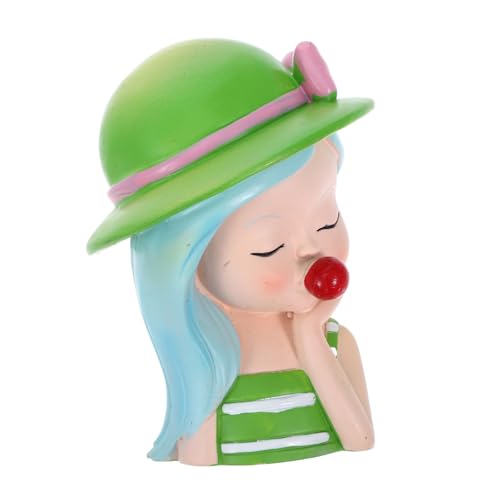 IMIKEYA 1 Stück Cartoon Bubble Girl Statue Lustige Kunstharz Dekoration für Partykuchen Sichere und Praktische Tischskulptur für Geburtstagsfeiern und Besondere Anlässe von IMIKEYA