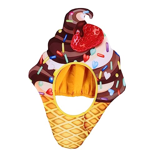 IMIKEYA 1 Stück Eiscreme Hut Cosplay Kostüm Kopfbedeckung für Partys Lustige Lebensmittel Mütze für Karneval Fot Shoots und Veranstaltungen Wiederverwendbar und Langlebig von IMIKEYA