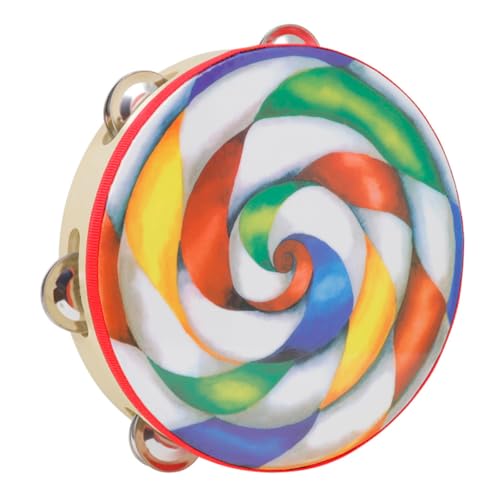 IMIKEYA 1 Stück Handtrommel mit Lollipop Muster Doppelseitige Handglocke Musikinstrument für Fördert die Musikausbildung Greiffähigkeit und Strapazierfähig von IMIKEYA