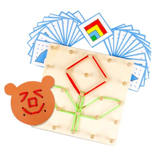 IMIKEYA 1 Stück Lernspielzeug für rätselbuch kinderpuzzle Holzgeometrie- Nagelbrett Puzzle für Kindergarten Puzzle Nagelplatte Lehrinstrument von IMIKEYA