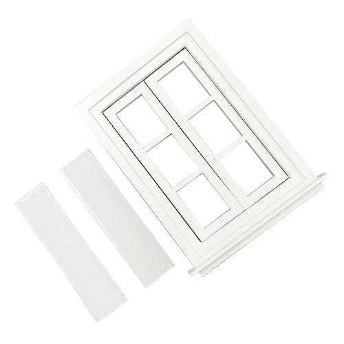 IMIKEYA 1 Stück Mini Fenster und Tür Modell Doppelöffnungsdesign Fächer für Puppenhaus DIY Möbel Zubehör für Kreative Projekte und Landschaften von IMIKEYA