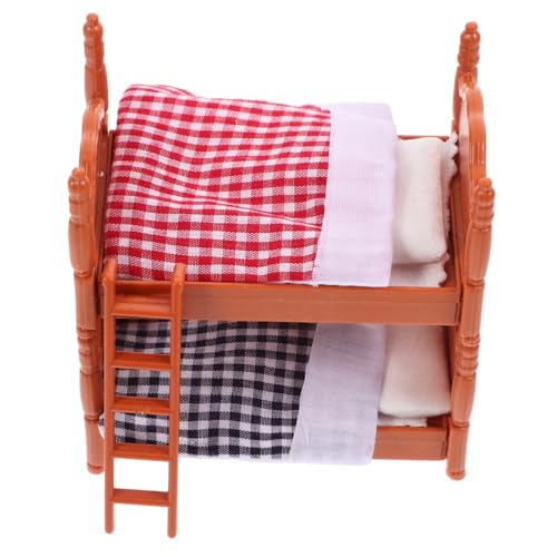 IMIKEYA 1 Stück Mini-schlafzimmerbett Mini-doppelbetten Doppelt Mini-etagenbetten Koje Puppenbett Miniaturen Etagenbett Für Puppen Puppenstubenbetten Minibett Käfig Stoff von IMIKEYA