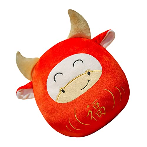 IMIKEYA 1 Stück Plüschtier Animal Figures Chaps neujahrs tierkreistier Maskottchen Vieh Puppe Maskottchen des neuen Jahres zum Frühlingsfest Textil- rot von IMIKEYA