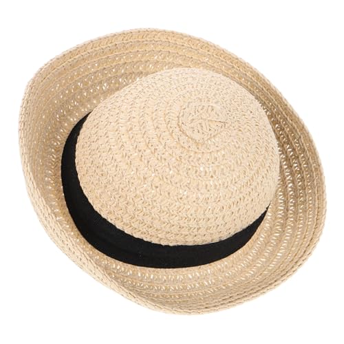IMIKEYA 1 Stück Puppe Strohhut bastelset basteln für Decoration Puppenstrohhut süße Sombreros aus Stroh Mädchen Zubehör für Miniaturpuppen Mini-Sombrero-Hüte für Puppen Beige von IMIKEYA
