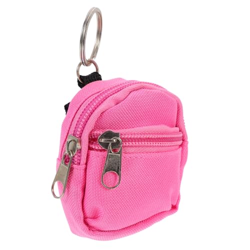 IMIKEYA 1 Stück Puppenhaus-Schultasche Miniatur Bausatz Wickeltasche Plüsch Träger puppenstubenzubehör mini schultüte Mini-Schultasche Mini- -Schultasche aus Stoff Segeltuch Rosa von IMIKEYA