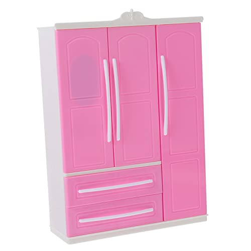 IMIKEYA 1 Stück Puppenkleiderschrank Kinderspielzeug Mini Schrank Mini-hausmöbelzubehör Garderobenschmuck Puppenmöbel Modell Der Puppengarderobe Kleine Hausbedarf Rosa Abs von IMIKEYA