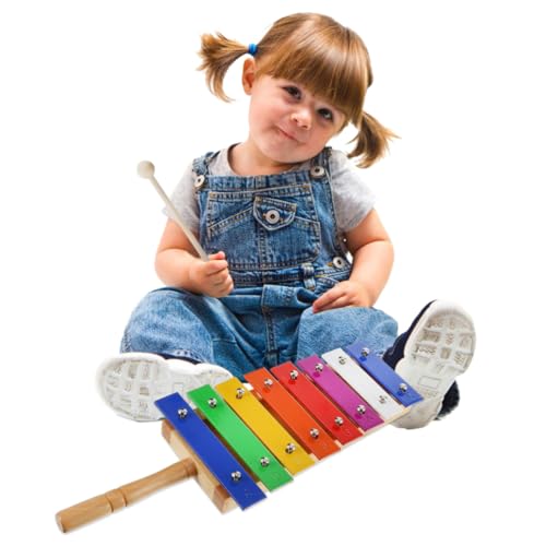 IMIKEYA 1 Stück Siebenton Aluminium Banjo Holz Percussion Musikspielzeug Holz Percussion Kleinkind Percussion Früherziehungsinstrumente Schlaginstrumente Buntes Metall von IMIKEYA