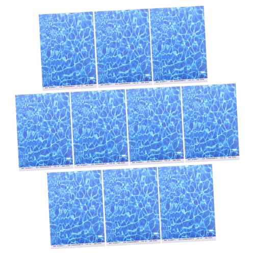 IMIKEYA 10 Blätter Simulierter Wassertextur Aufkleber Tapete Aquarium Hintergrund Schwimmbad Hintergrund Wasser Tapete Pool Hof Hintergrund Bastelpapier Wasser Hintergrund von IMIKEYA