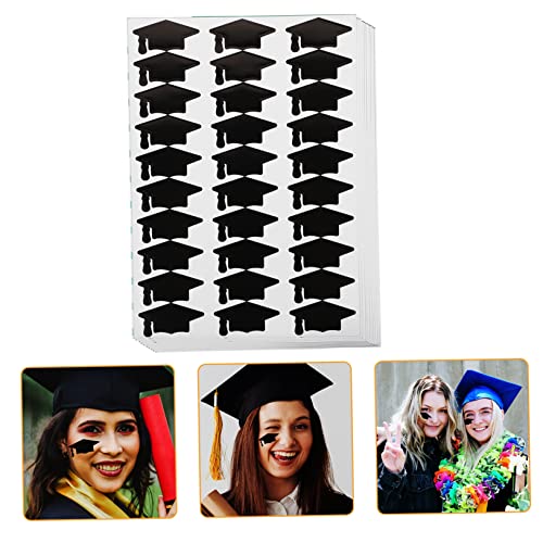 IMIKEYA 10 Blatt Doktor Hut Aufkleber Lehrerbedarf Aufkleber in Kappenform Aufkleber Für Zarte Kinderaufkleber Miniatur-kappenaufkleber Abdichtende Aufkleber Black Papier von IMIKEYA