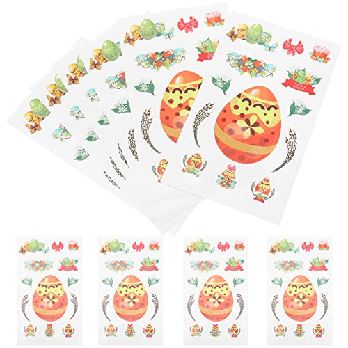 IMIKEYA 10 Blatt Osteraufkleber Handwerk Aufkleber Party-Aufkleber Dekorative Abziehbilder Aufkleber Für Handwerk Eieraufkleber Aufkleber Für Bastelprojekte Eier-Aufkleber Plastik Colorful von IMIKEYA
