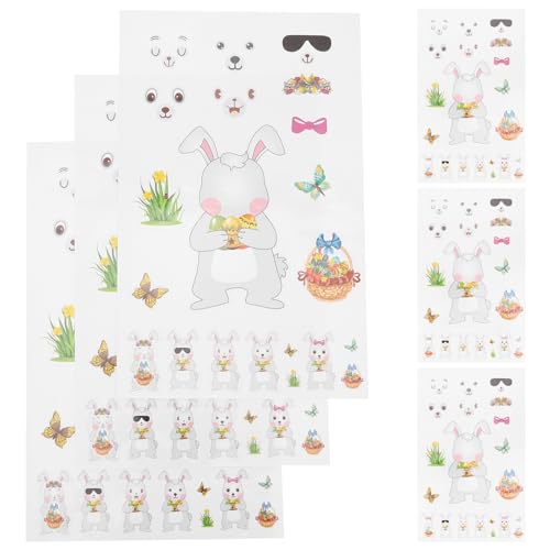 IMIKEYA 10 Bögen Osteraufkleber Geschenkaufkleber Für Dekoration Partygeschenke Kaninchenaufkleber DIY Kaninchenaufkleber Partyaufkleber Kinderzimmer Wandaufkleber Dekorative von IMIKEYA