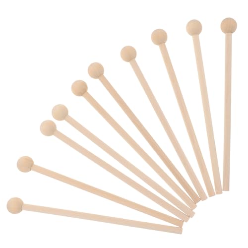 IMIKEYA 10 Stück Claves Musikinstrument Handglocke Instrumente Für Trockengestell Für Babyflaschen Rhythmus-Sticks Luftballons Für Stanzen Kleinkinderinstrumente Khaki Holz von IMIKEYA