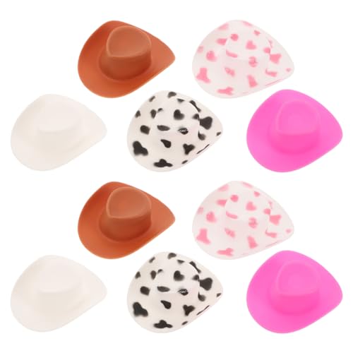 IMIKEYA 10 Stück Cowboyhuthandwerk Kleiner Cowboyhut Cowboy-Spiele Hut Anziehen Cowgirl-partyzubehör Cowboy-Topper Kleine Geburtstagshüte Disco-Cowgirl-partygeschenke Mini-jeanshut Plastik von IMIKEYA