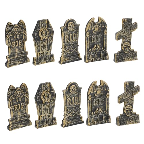 IMIKEYA 10 Stück -Grabsteindekoration Grabsteindekorationen Dekoration Halloween klein Mini Costume de Halloween halloweenkostüme Tombstone Dekoration Grabsteine ​​Layout Plastik von IMIKEYA