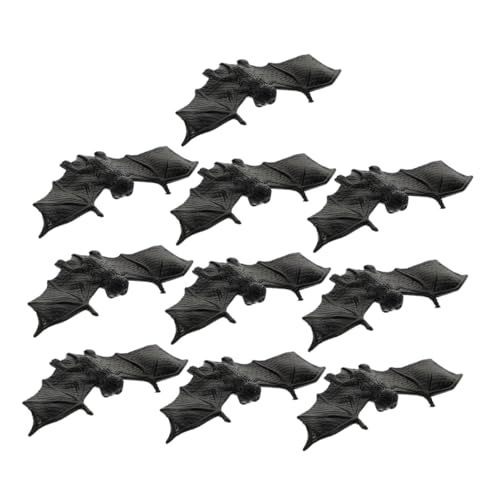 IMIKEYA 10 Stück Halloween-Dekorationen Gruseliges Kunsthandwerk Halloween-Fledermaus- Zum Aufhängen Fledermäuse Wanddekoration Schwarze Halloween-fledermäuse Mini Black Plastik von IMIKEYA