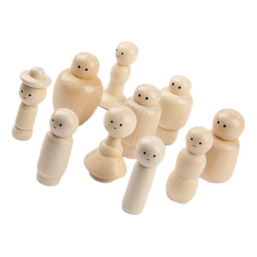 IMIKEYA 10 Stück Holzfiguren Puppe mit Haaren Peg-Puppen Mini Dolly Leute pfeifen kleine Menschenfigur unfertige Peg -Leute dekorative Holzpflockfiguren IMIKEYA 10 Stück Holzfiguren Puppe mit Haaren Peg-Puppen Mini Dolly Leute pfeifen kleine Menschenfigur unfertige Peg -Leute dekorative Holzpflockfiguren von IMIKEYA