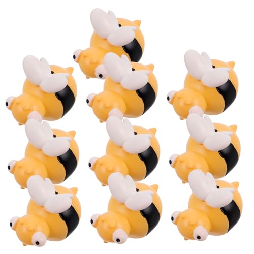 IMIKEYA 10 Stück Kleine Handwerksbienen Gefälschte Bienen Kleine Bienen Zum Basteln Bienenfigur Mini-Bienen-spielset Hummeln Zum Basteln Kleine Mini-tierfiguren Mini Biene Harz von IMIKEYA
