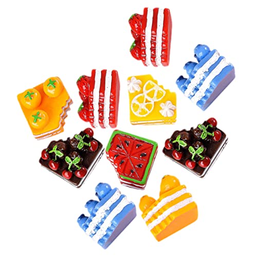 IMIKEYA 10Stücke Miniatur Kuchenmodell für Puppenhauszubehör Künstliche Lebensmittel Dekoration Selbstgemacht Bastelzubehör für Haarspangen und Kühlschränke von IMIKEYA