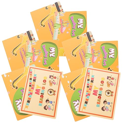 IMIKEYA 10 Stück Leselogbücher für Kinder Cartoon Muster Sparbuch für Lesen und Schreiben Englisch Tragbares Lesebuch Praktische Lesepunktekarten von IMIKEYA