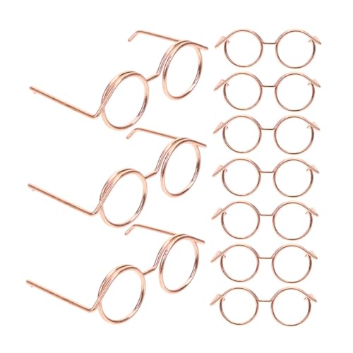 IMIKEYA 10 Stück Mini Brillen Mini Rahmen Brillen Puppen Mini Brillen Puppenzubehör Puppenbrillen Zum Basteln Mini Brillen Zum Basteln Mini Brillen Für Puppen Metall von IMIKEYA