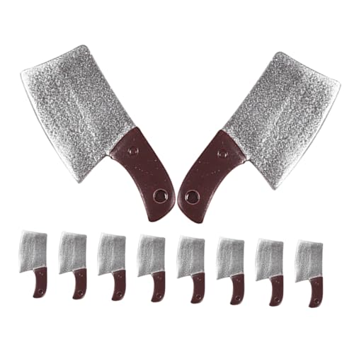 IMIKEYA 10 Stück Mini Küchenmesser Mini Nudelholz Lebensmittel Spielzeughaus Babypuppenzubehör Puppenbett Puppenhaus Miniaturen Puppenhausmöbel Puppenhaus Mini Kunstharz von IMIKEYA